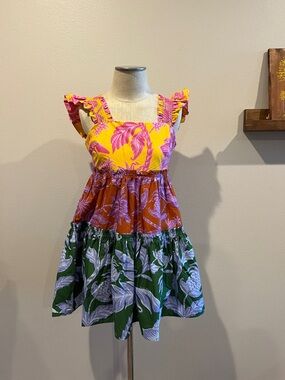 FARM Rio Mixed Tropical Swing Mini Dress